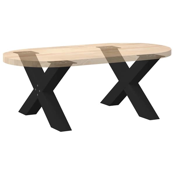 vidaXL X-formade soffbordsben 2 st svart stål
