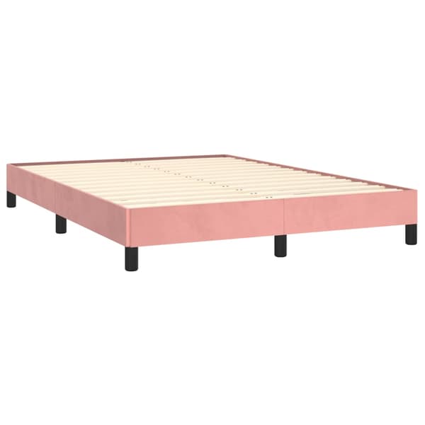vidaXL Sängram rosa 140x190 cm sammet