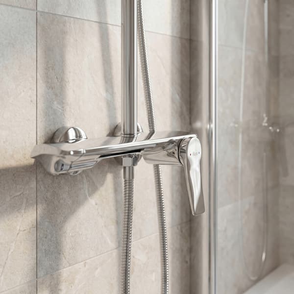 Duschset Silver Krom Blank Utanpåliggande Vision Rain Shower
