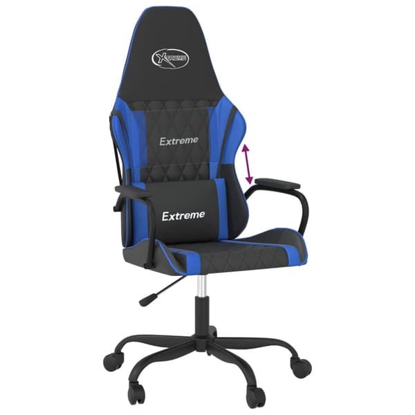 vidaXL gamingstol, sort og blå, kunstlæder