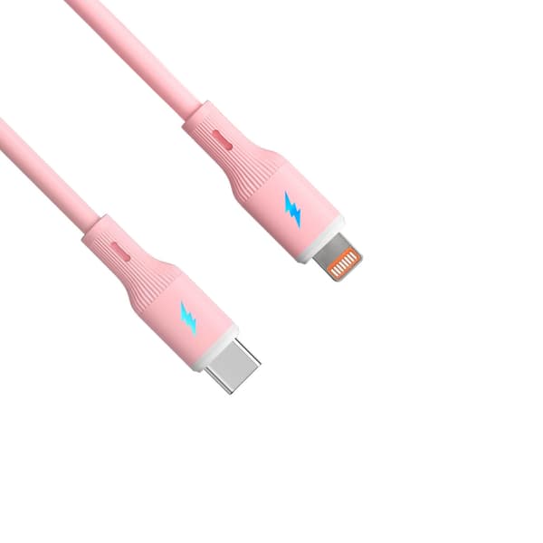 USB typ C / Lightning-kabel 1m AK-USB-71 30W silikon rosa