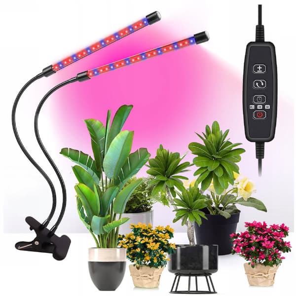 IM011 LED-LAMPE TIL PLANTE- OG BLOMSTERVÆKST MED KLIP, TIMERJUSTERING