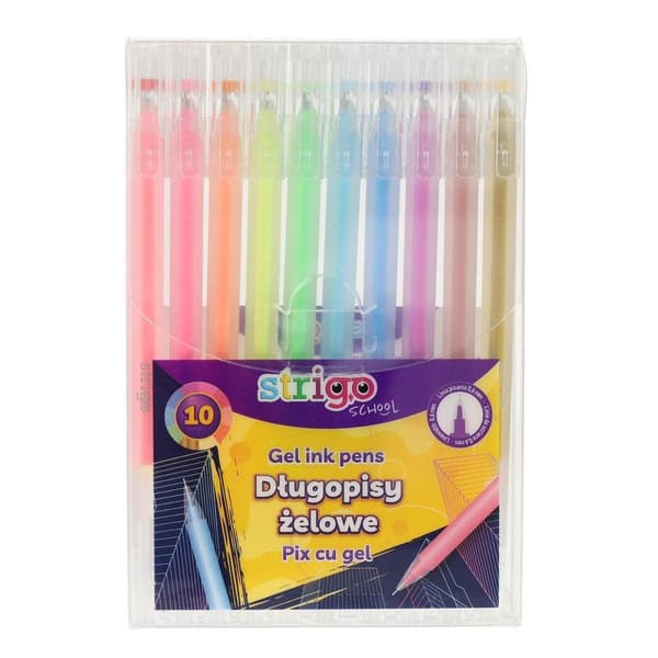 STRIGO 10-farvede gelpenne