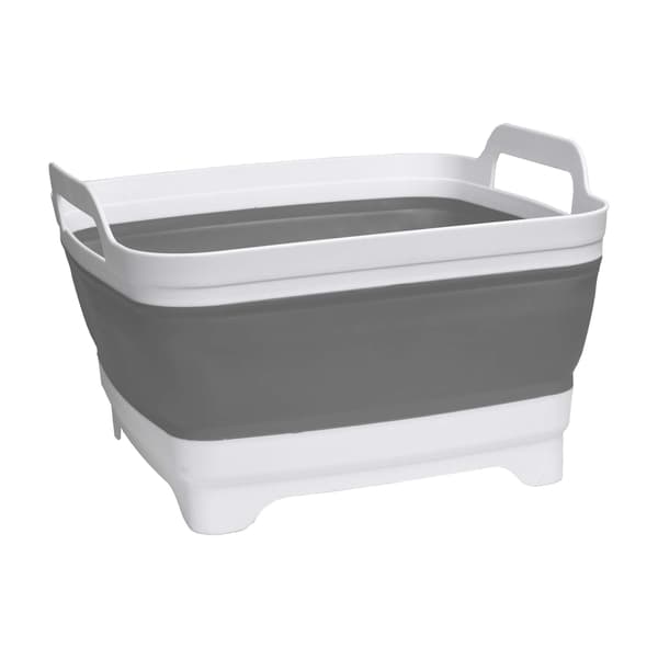 Foldbar toiletskål med afløb, hvid og grå, BRIDA