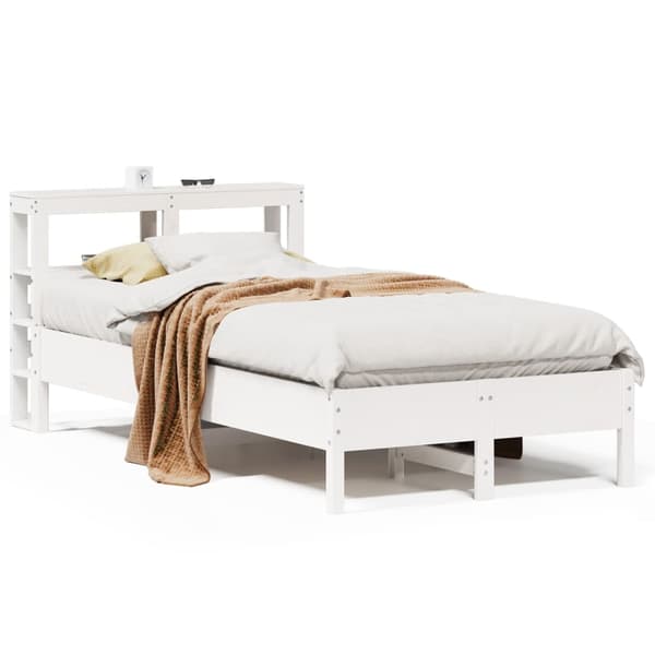 vidaXL Sängram utan madrass vit 90x200 cm massiv furu
