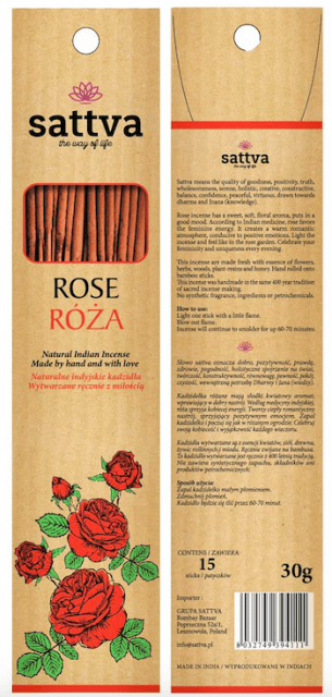SATTVA Naturlig Indisk Røgelse - Rose 30g