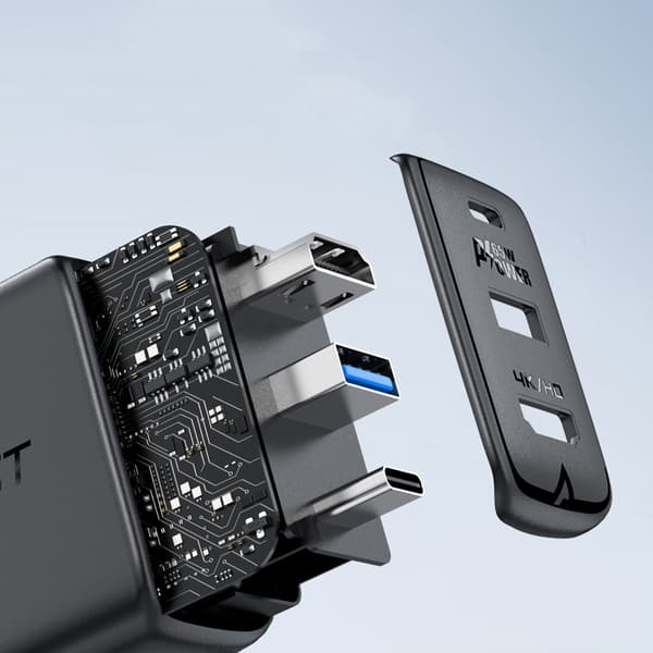 2in1-seinälaturi USB-C-kaapelilla + USB-C - HDMI 4K -sovitin, musta