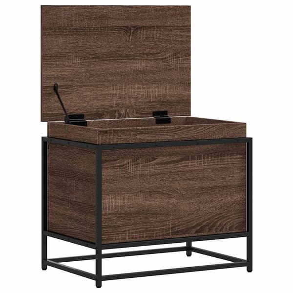 vidaXL Förvaringslåda med lock brun ek 60x40x51,5 cm