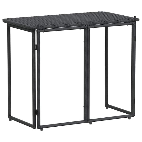vidaXL foldbart havebord sort 90x51x75 cm polyrattan