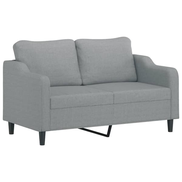 vidaXL 2-sitssoffa med kuddar, ljusgrå, 140 cm, tyg
