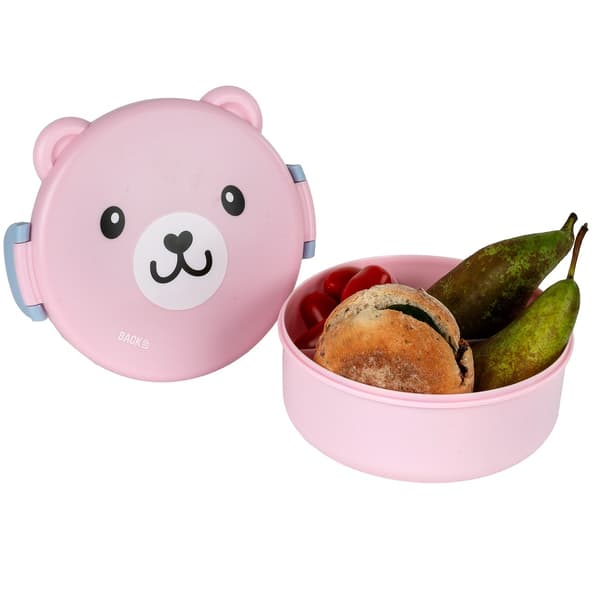 Madkasse med rum til børn Backup Teddybjørn pink 950 ml