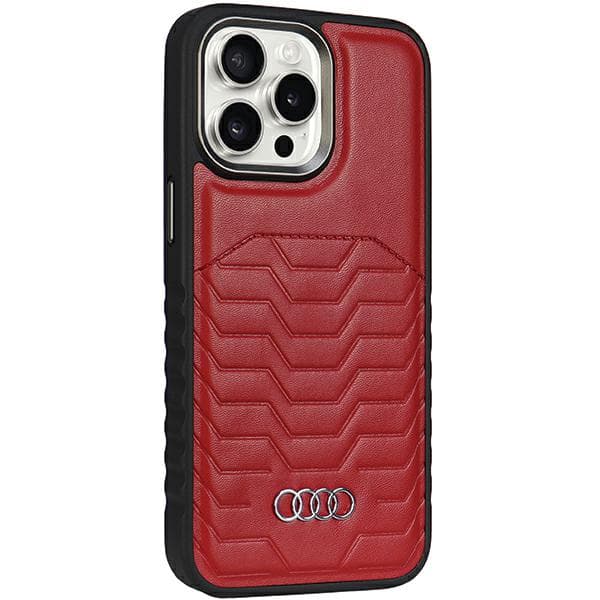Audi MagSafe-etui i kunstlæder til iPhone 14 Pro, rød