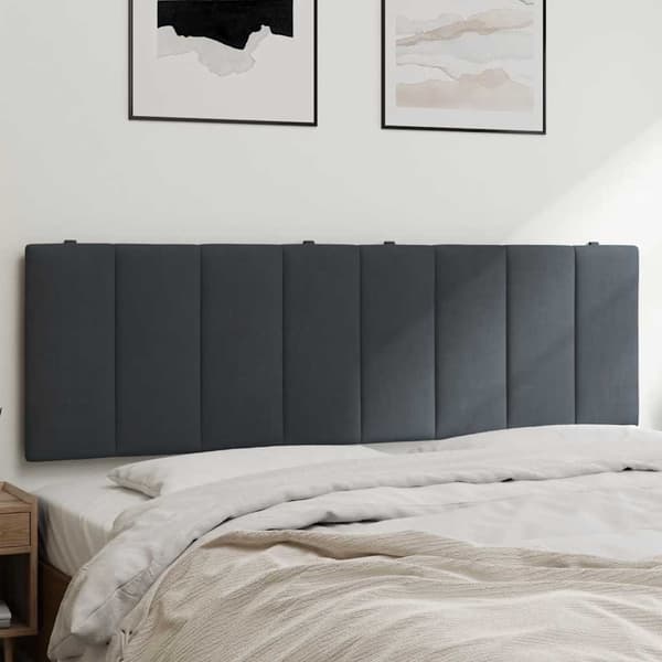 vidaXL Sängynpäädyn tyyny, tummanharmaa, 160 cm, sametti