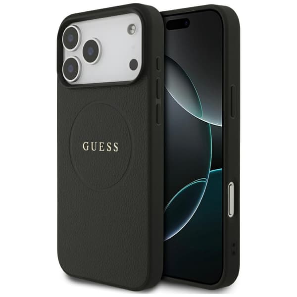 Guess Grained Ring MagSafe-skal till iPhone 17 Pro Max svart