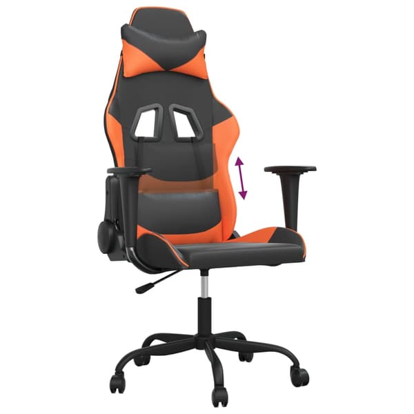 vidaXL gamingstol, sort og orange, kunstlæder