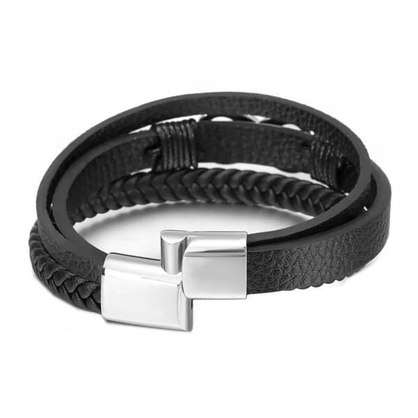 HERRLÄDERARMBAND, Flätat, Elegant, Present till en man