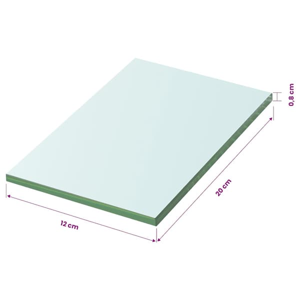 vidaXL Glashylla, klar panel, 20x12 cm