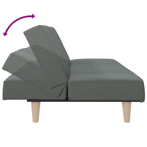 vidaXL Bäddsoffa, mörkgrå, klädd i tyg