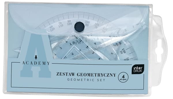 Geometrisk sæt i et 4-delt etui. Academy