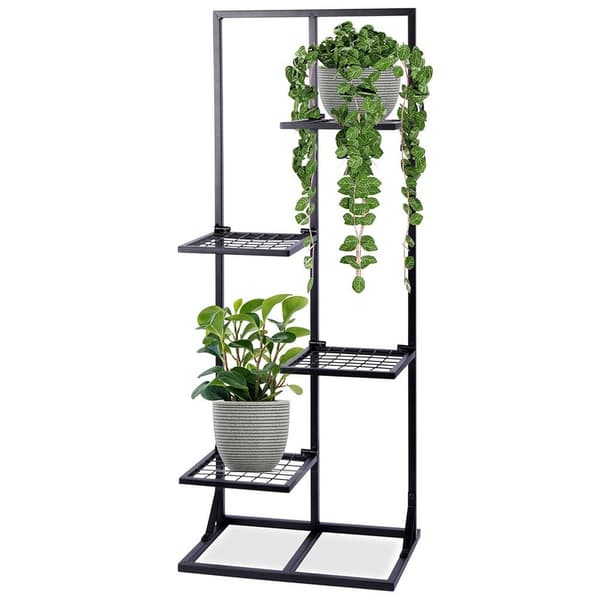 Blomsterstand metal sort 4-niveau 102 cm