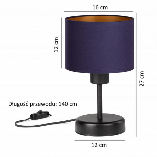 Tornado AMRUB-lampa, marinblå och guld