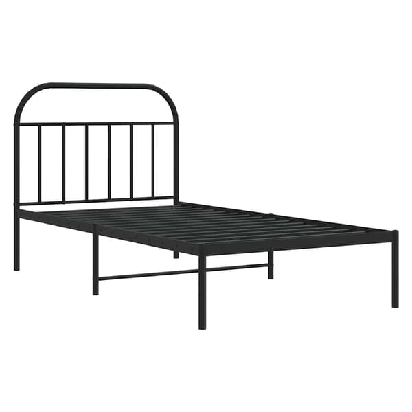 vidaXL metalsengestel med hovedgærde sort 100x200 cm