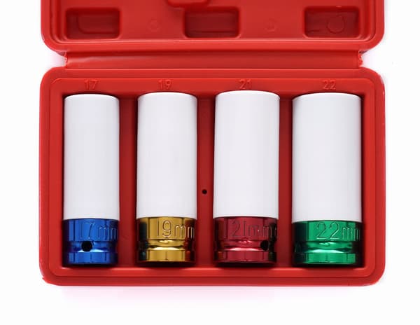 Fælgtopnøgler 17/19/21/22mm sæt 1/2" KD10523