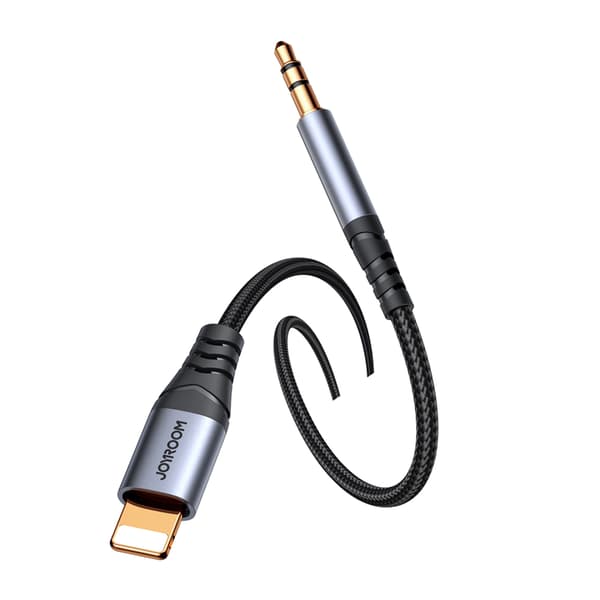 Stereolydkabel til iPhone iPad AUX 3,5 mm mini-jack - Lightning 1,2m sort