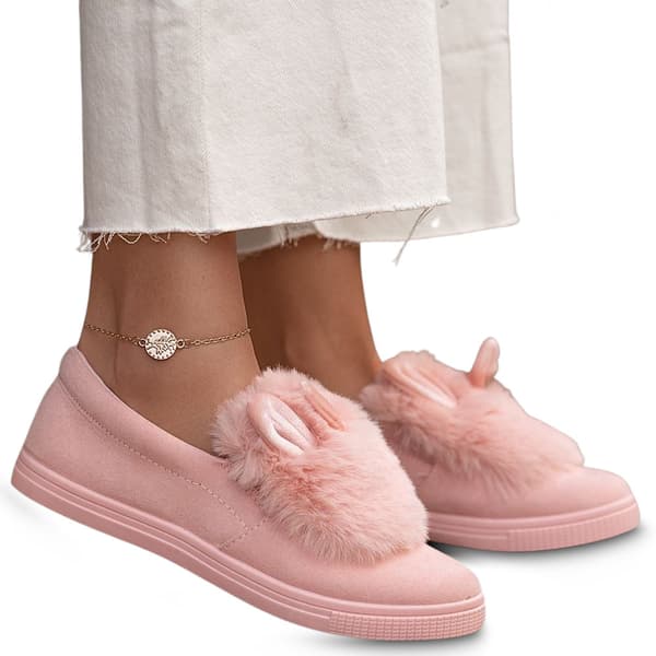 Beppi Rosa Päls Tofflor med Öron 39
