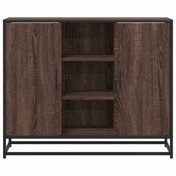 vidaXL skab brunt egetræ 92x35x76 cm træbaseret materiale