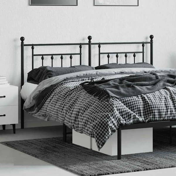 vidaXL metalsengegavl sort 160 cm