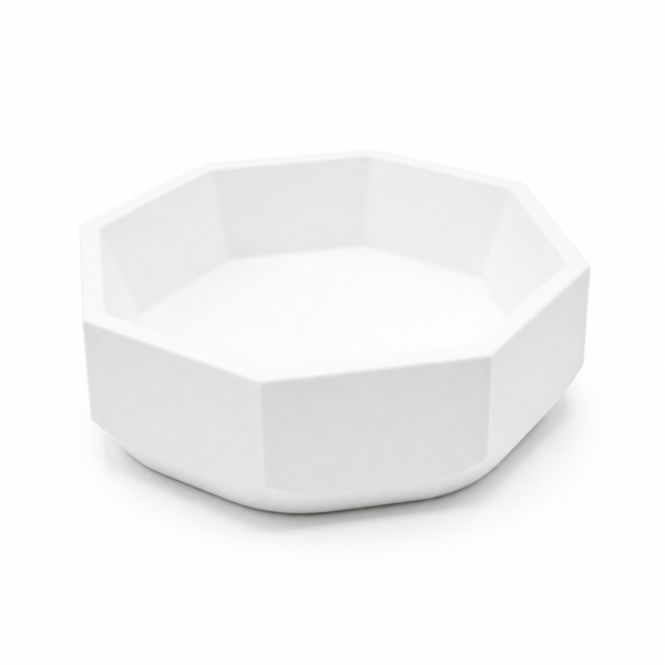 Vit åttkantig geometrisk skål, modern design