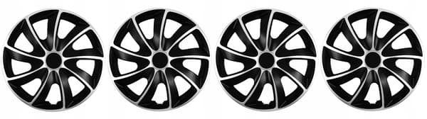 NRM Quad Bicolor Silver-Svarta Navkapslar storlek 17”