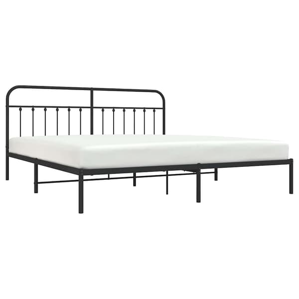 vidaXL metalsengestel med hovedgærde sort 193x203 cm