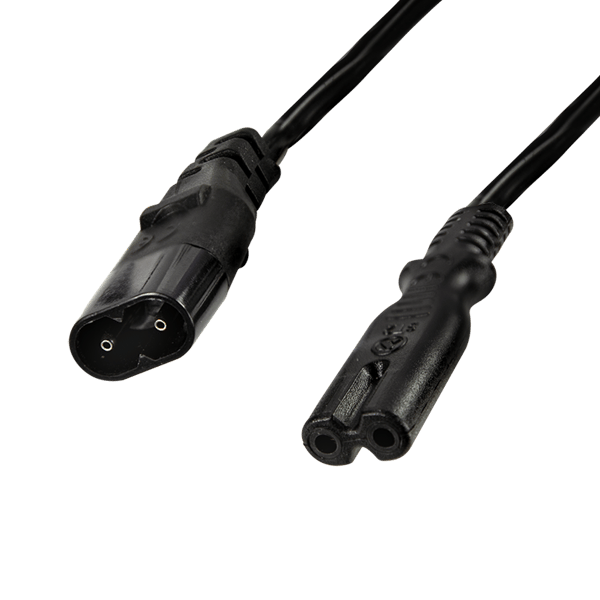 LogiLink IEC C8 til IEC C7 strømforlængerkabel, 2m, sort, universal