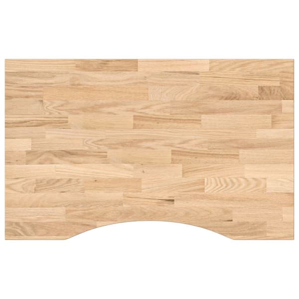 vidaXL skrivebordsplade, ubehandlet, 80x60x2,5 cm, massivt egetræ