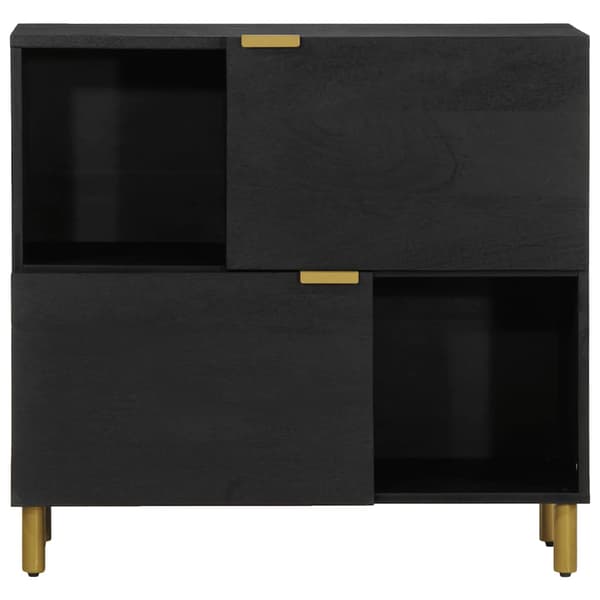 vidaXL skab, sort, 80x33x75 cm, træbaseret materiale