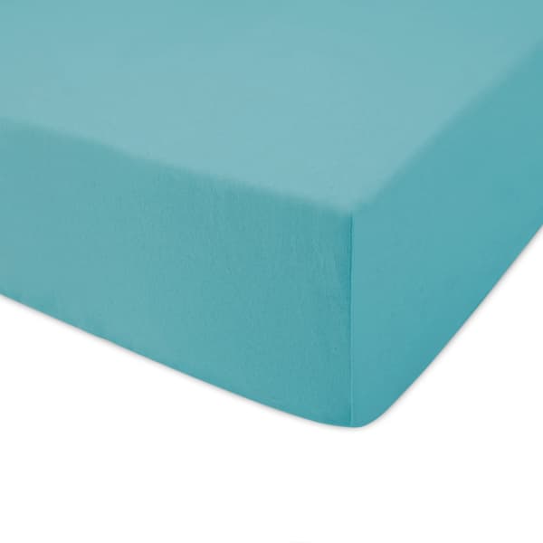 Stræklagen 180x200 elastisk JERSEY 100% BOMULD farve turkis