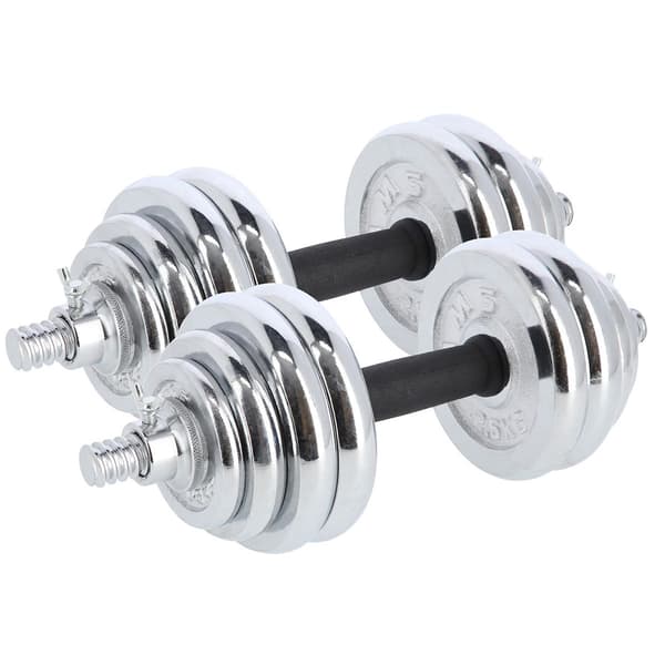 Vægtstænger i forkromet etui 2x15kg STC30 HMS