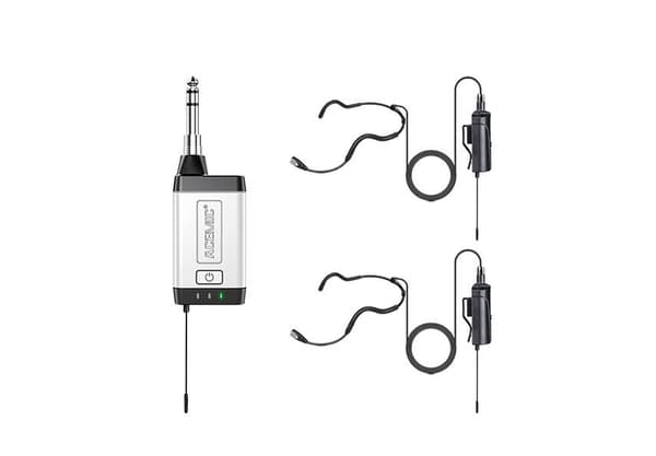 Vattentät set av 2 headset-mikrofoner Acemic Q2/H2