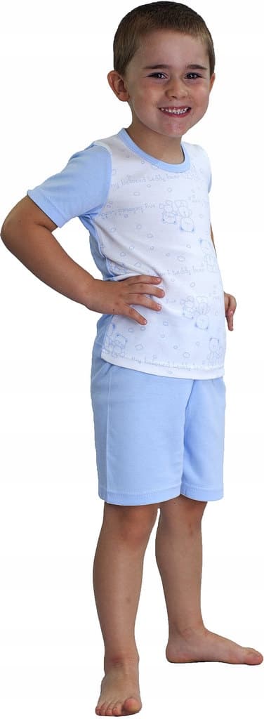 Kortærmede pyjamas, blå bjørne, 110 klekle
