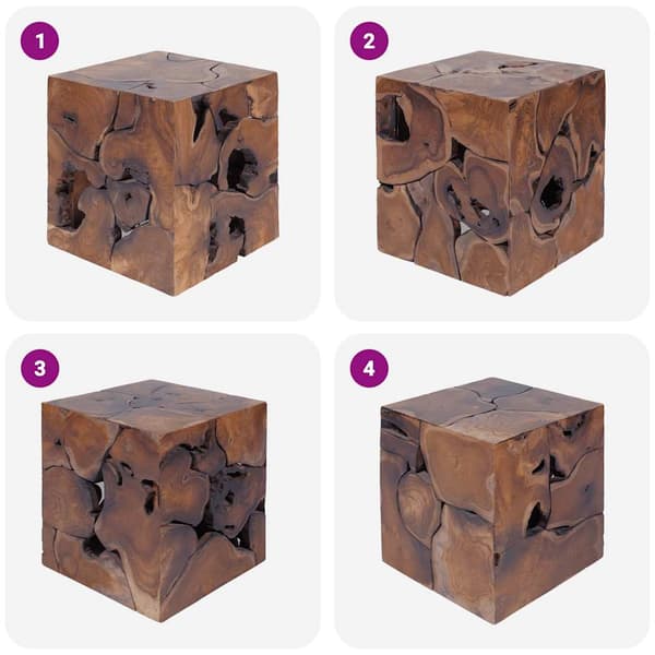 vidaXL Pall massiv teak
