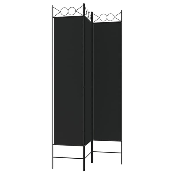 vidaXL 3-panels rumdeler, sort, 120x200 cm, stof