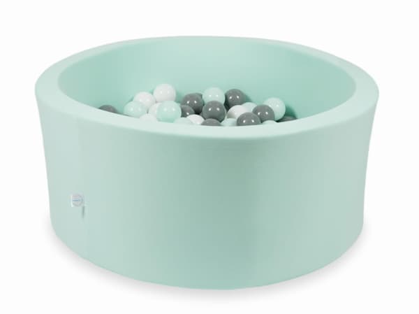 Dry mint pool 90x40 med 300 bolde: hvid, grå, lys mint