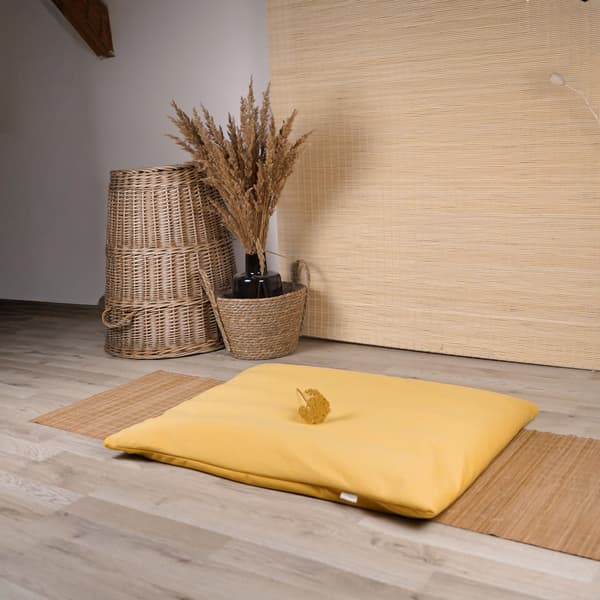 Zabuton, Boghvede Meditationmåtte - Gul