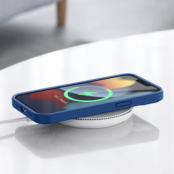 Fleksibelt silikone-cover i gummi til iPhone 13 Pro, blå
