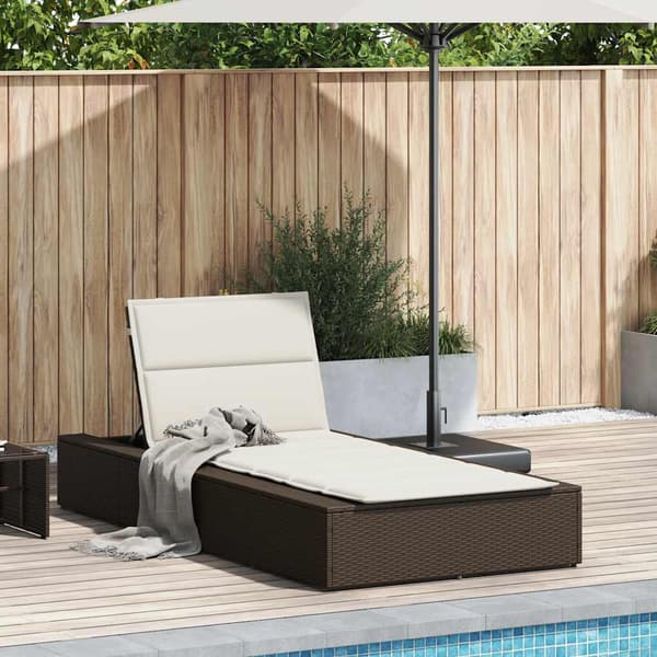 vidaXL liggestol med flydende hynde brun polyrattan