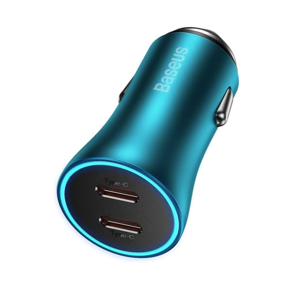 Golden Contactor Pro 2x USB-C 40W Biloplader - Blå