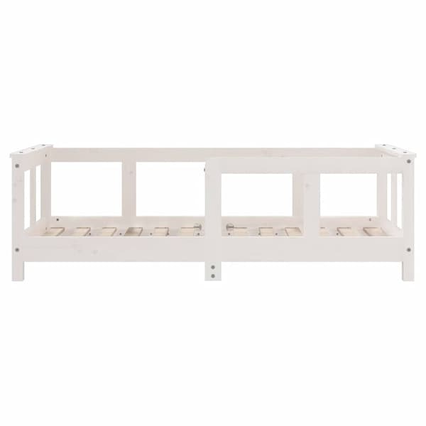 vidaXL Barnsängram vit 70x140 cm furu