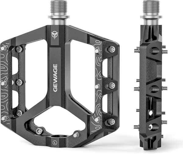 Gewage Sorte Aluminium Platform Cykelpedaler 3 Forseglede Lejer